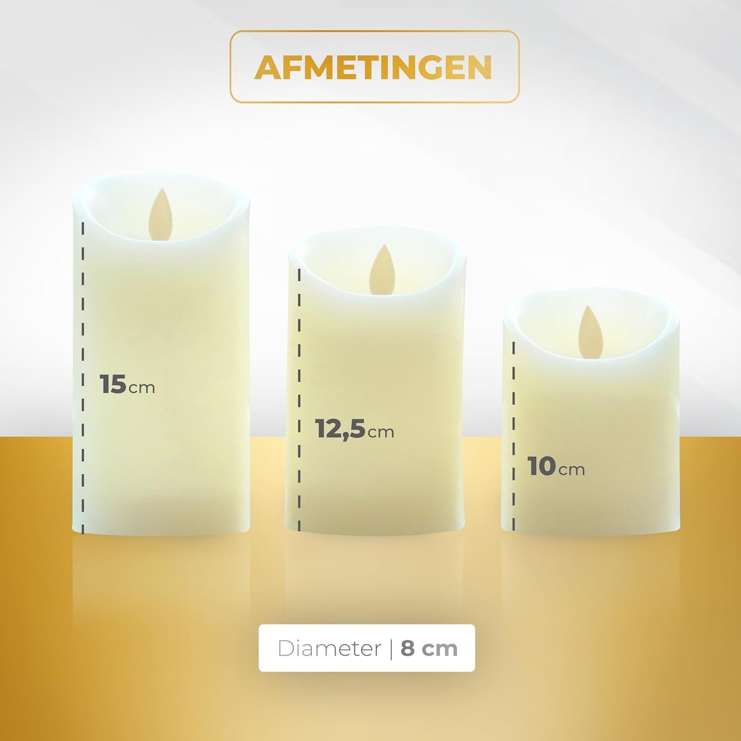 KENN® Oplaadbare led-kaarsen, afstandsbediening inbegrepen