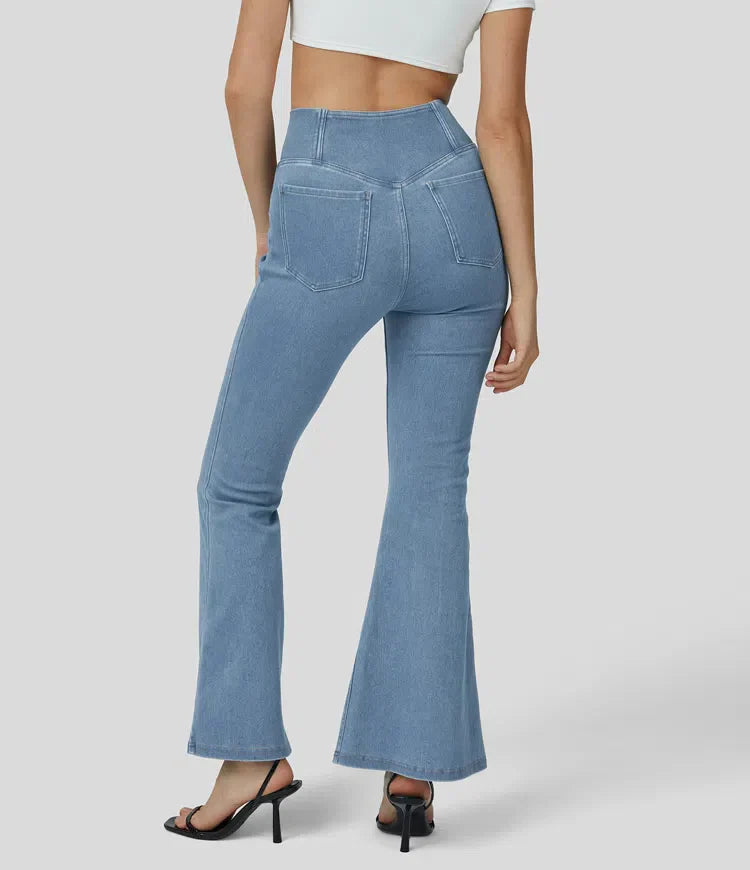 Veronica | Elastische Flatterende Flared Broek