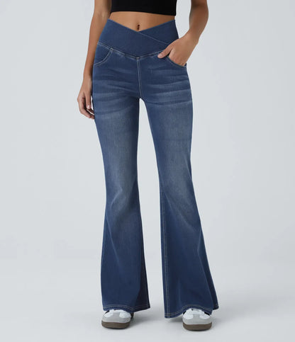 Veronica | Elastische Flatterende Flared Broek